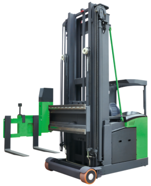 Empilhadeira Elétrica Compacta Tri-Lateral Tripulada Sentado